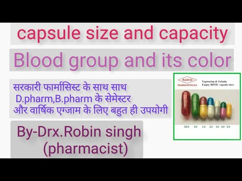 #capsule_size_number_&_capacity, #Blood_group_&_its_colors By Drx.Robin singh(pharmacist)