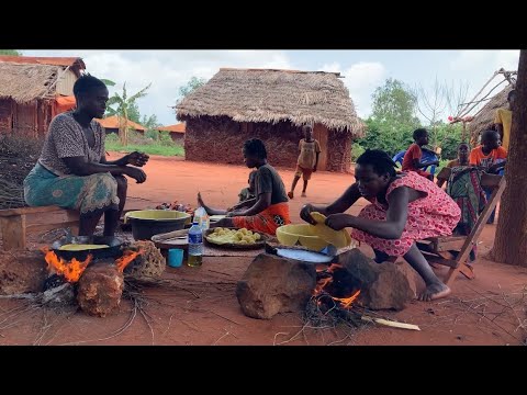 African Village Life #cooking Vegetable Beans Served With Tumeric Bread For Our Orphan Rural Kids