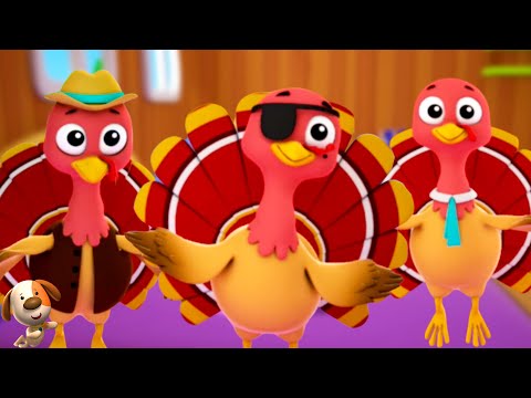 Thanksgiving Song - Five Little Turkeys + More Kids Music & Cartoon Show for Babies