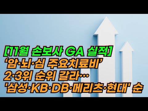 [11월 손보사 GA 실적] ‘암·뇌·심 주요치료비’판매실적, 2·3위 순위 갈라… '삼성·KB·DB·메리츠·현대' 순