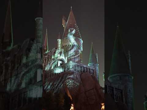 USJ ハリーポッター　ナギニ登場でホグワーツ城に闇の印が！！ #usj #USJハロウィン #ハリーポッター #デスイーター　#ヴォルデモート　#闇の印　#ナギニ　#蛇