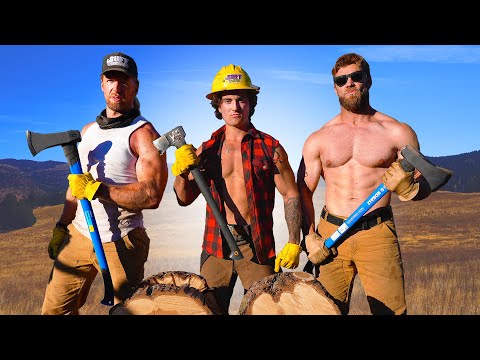 Log Splitting Competition | Jesse James West vs Buff Dudes