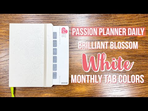 Monthly Tabs for the Passion Planner Daily - Brilliant Blush - WHITE