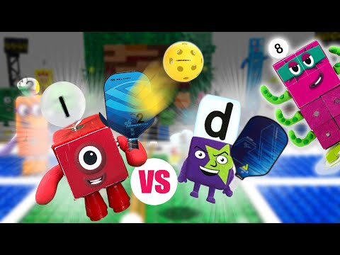 Numberblocks VS Alphablocks Play Pickleball (Crossover) || Math Riddles with Keith's Toy Box