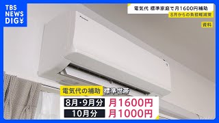 電気代補助 8月・9月は月1600円　10月は1000円　標準世帯で　ガス代は月525円補助　政府の負担軽減策の詳細発表｜TBS NEWS DIG