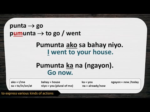 How to use Affix -UM (Learn Tagalog) Part 1