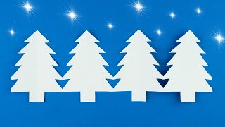 Paper Cutting Design❄️How to make a paper garland Christmas trees [Clear tutorial fast and easy]