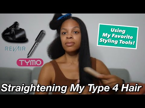 Straightening my Type 4 Natural Hair with REVAIR and TYMO | How FAST can I go from Curly to Straight