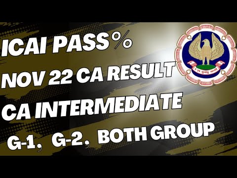 |ICAI CA Exam Nov 22 Result Pass %| Ca Intermediate Nov 22 Ca Result  %| Pass % Ca Result |