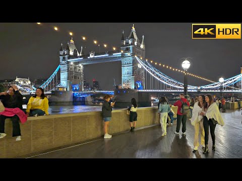 London Night Walk - Sep 2024 | Strolling Through the last days of summer [4K HDR]