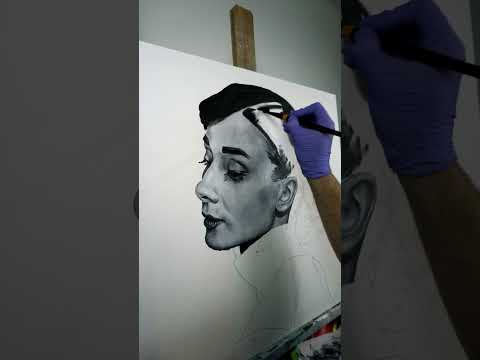 Audrey Hepburn Realism Oil Painting 💙🤯💙