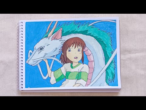 Spirited Away Scene with Gouache Painting || Studio Ghibli Scenes