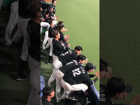 降板後の佐々木朗希 負け消えて大喜び プロ野球ベンチ内の様子 チャンステーマ５　山口同点タイムリーでのロッテ応援歌 #藤原恭大 #佐々木朗希