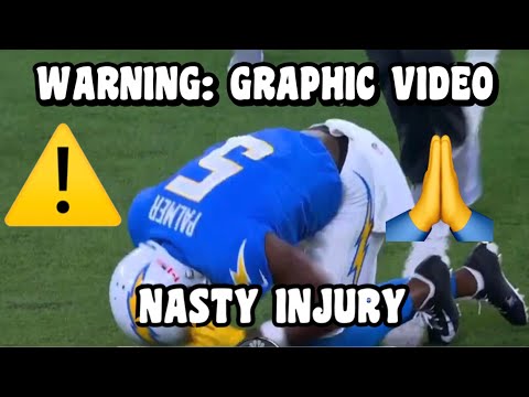 Joshua Palmer ‘SCARY’ KNEE INJURY! 🚨 WARNING: GRAPHIC! ⚠️ Chargers Vs Bears 2023 highlights