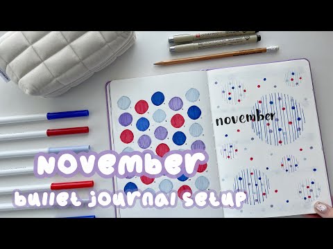 November 2024 Bullet Journal Setup ✿ Plan With Me ✿ Easy and Fun Blue& Red Dot Theme✿ Bujo With Me