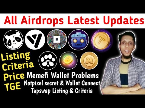 All Airdrop Update | Notpixel Secret Word | Memefi Wallet Connect | Tapswap Listing