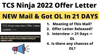 TCS Offer Letter Queries | Got Ol in 21 DAYS | Offer Letter New Mail From TCS Team TCS Ninja 2022