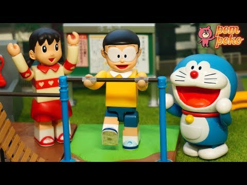 のび太くんの２連続逆上がり成功なるか!?筋トレやって準備は万全だ / 【Doraemon】Nobita's 2 consecutive kickovers succeed?