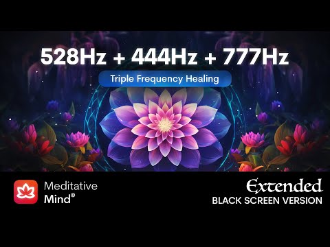 528Hz + 444Hz + 777Hz // TRIPLE FREQUENCY HEALING [BLACK SCREEN] // Manifest Your Deepest Desires