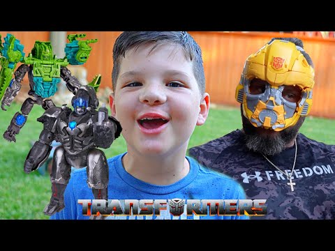 BEST TRANSFORMERS TOYS EVER!! Caleb PRETEND PLAY with TRANSFORMERS: RISE OF THE BEASTS TOYS FOR KIDS