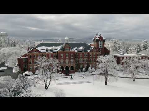 Winter from above at Saint Anselm College