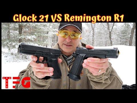 Glock 21 VS Remington R1 (Double Stack .45's) - TheFirearmGuy