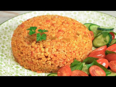 Turkish BULGUR PILAF - Superfood Dinner | Bulgur Wheat PILAVI with TOMATOES. Recipe by Always Yummy!