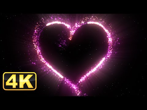 4K Glittering Heart for Romance Mood! 1 Hour Screensaver for Romance. Valentine's Day