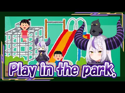 Laplus playing with a kid in the park.[ENG SUB/hololive]