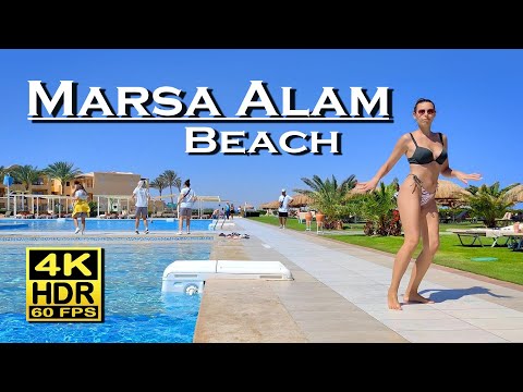 Marsa Alam Beach Walk Egypt 4K 60fps HDR Dolby Atmos 💖 The best places 👀 Walking Tour 🇪🇬