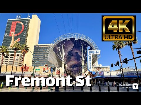 【4K】Downtown Las Vegas - Fremont Street - Morning Walk - April 2024