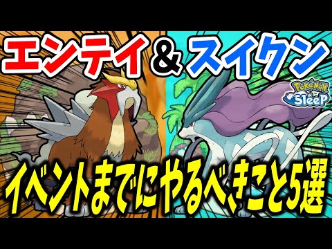 エンテイ・スイクンイベントまでにやるべきこと５選！【ポケモンスリープ】