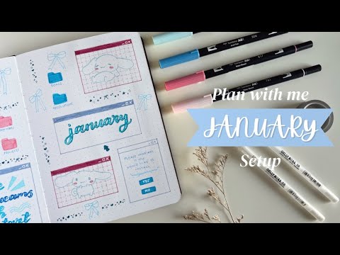 My January 2024 Bullet Journal Setup ⋆ ˚｡⋆୨୧⋆ ˚｡⋆ - Cinnamoroll x Desktop Theme