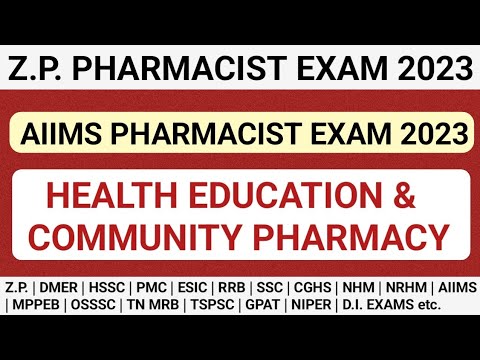 Z.P. Pharmacist exam preparation | AIIMS Pharmacist exam preparation @MANISH06