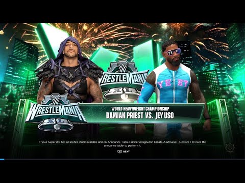 WWE 2K24 DAMIAN PRIEST VS. JEY USO FOR THE WWE WORLD HEAVYWEIGHT CHAMPIONSHIP BELT!