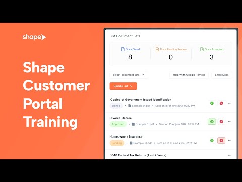 Shape CRM Customer Portal Training