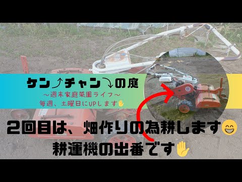 【耕運機】で耕します😁　ケン⤴チャン⤵の庭〜週末家庭菜園ライフ〜　