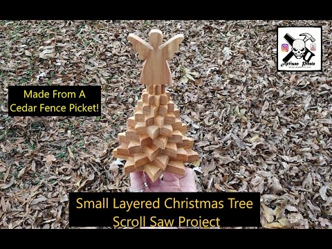 Small Layered Christmas Tree Made From A Cedar Fence Picket, Scroll Saw Project