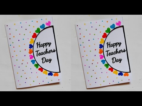 easy & beautiful teachers day card idea at home/white paper & sketchpen card making/giftforteachers