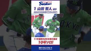 山田哲人選手が11年連続の2桁本塁打を達成！ #shorts  #swallows #ヤクルト #東京ヤクルトスワローズ