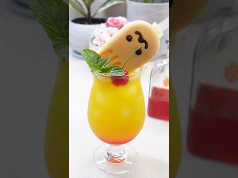 cute! Mango and strawberry cream soda 🥭🍓#drink #Cream soda #shorts