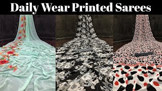 Daily Wear Floral Printed Saree | Casual Wear Weightless Saree Collection |#sareeswag