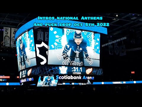 Leafs vs red wings October 8th 2022 Intros, National Anthems, and Puck Drop