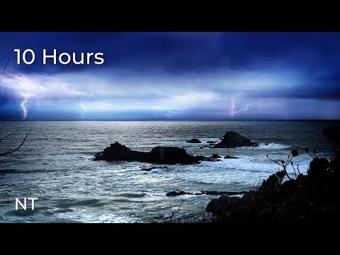 Deep Sleep Relaxation | Stormy Ocean Thunderstorm in Byron Bay Australia | Natural White Noise