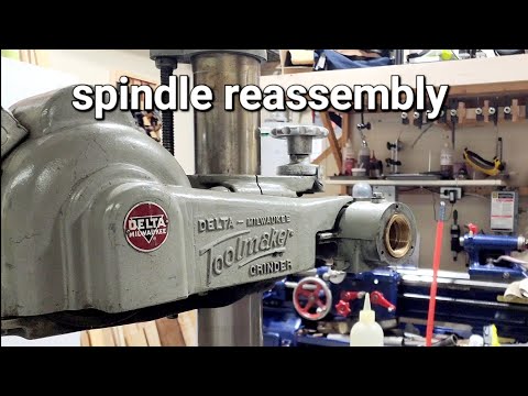 delta toolmaker surface grinder restoration part 2 spindle reassembly and rear bearing replacement