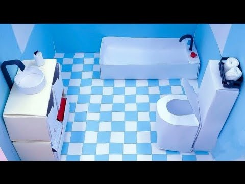 Paper Dollhouse Bathroom | Easy Making Paper origami Miniature Bathroom | DIY Doll House