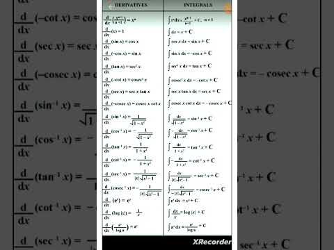 Differentation and integration formula #shorts #youtubeshorts #mathshorts