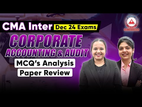 CMA Inter Dec 2024 Exams- Corporate Accounting & Audit Paper Review & MCQ's Analysis !