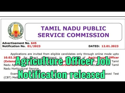 TNPSC Agriculture Officer Job Notification released | Awaited Job is here 🥰