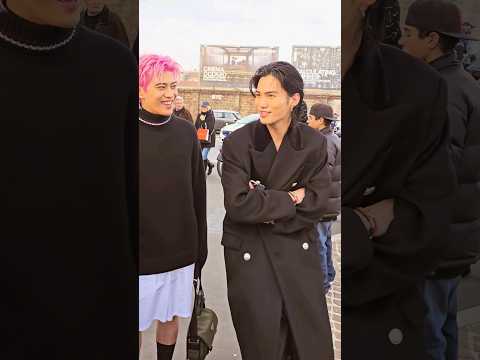 Yamato & Shuzo at Milan Fashion Week after Prada AW2024-2025 runway show